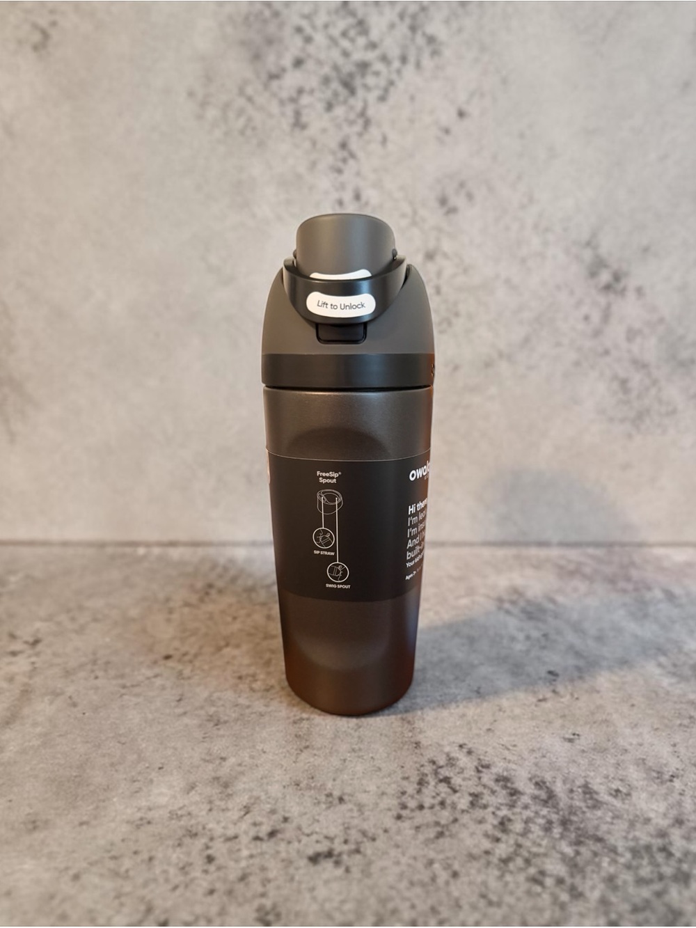 Owala Kids Insulated Water Bottle 16oz Black Flip Straw Leak Proof - Picture 5 of 5